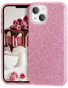 Ntech iPhone 13 Pro Glitters bakccover hoesje Roze