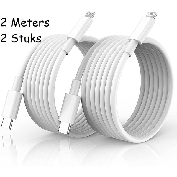 Ntech USB C kabel - oplaadkabel - 2 meter Geschikt voor iPhone 14 / 14 Pro Max / 14 Plus / 13 / 13 Pro Max / 12 / 12 pro max 2-PACK