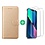 Ntech Hoesje Geschikt voor iPhone 13 bookcase met 2 Pack Screenprotector gehard glas – Goud