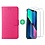 Ntech Hoesje Geschikt voor iPhone 13 bookcase met 2 Pack Screenprotector gehard glas – Pink