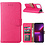 Ntech Hoesje Geschikt voor iPhone 13 Mini bookcase met 2 Pack Screenprotector gehard glas – Pink