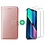 Ntech Hoesje Geschikt voor iPhone 13 Mini bookcase met 2 Pack Screenprotector gehard glas – Rosegoud