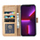 Ntech Hoesje Geschikt voor iPhone 13 Mini bookcase met 2 Pack Screenprotector gehard glas – Goud
