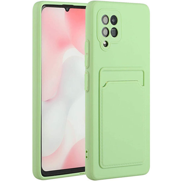 Ntech Samsung A52 / A52s Hoesje met pasjeshouder Groen - Samsung Galaxy A52s 4G/5G hoesje  Soft silicone colour case  met kaarthouder