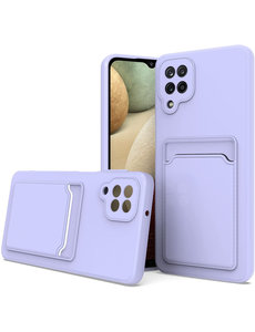 Ntech Samsung A32 Hoesje met pasjeshouder Lila - Samsung Galaxy A32 4G hoesje  Soft silicone colour case  met kaarthouder