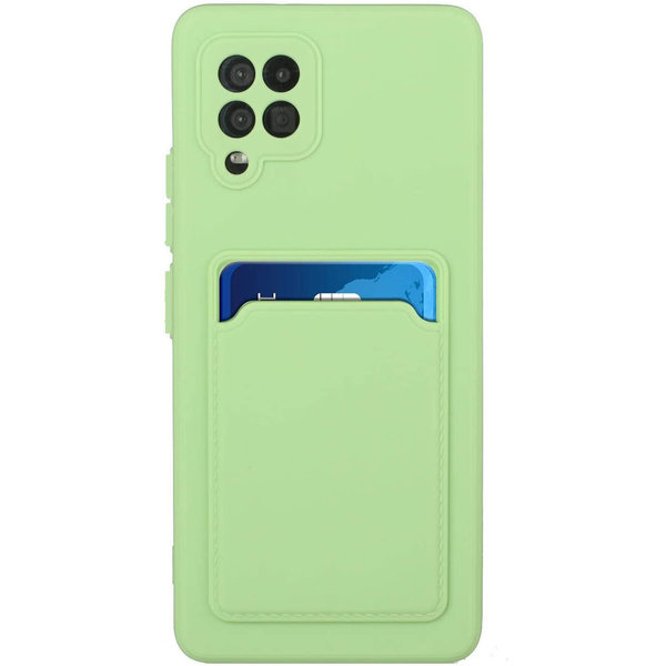 Ntech Hoesje Geschikt Voor Samsung Galaxy A02S Hoesje met pasjeshouder Groen - Hoesje Geschikt Voor Samsung Galaxy A02s hoesje Soft silicone colour case met kaarthouder