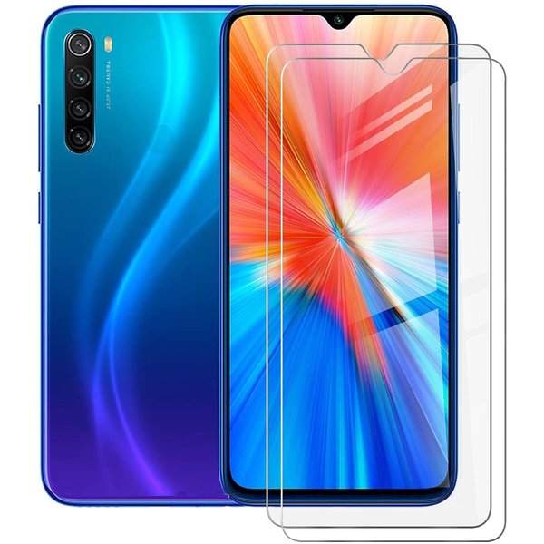 Ntech Screenprotector geschikt voor Xiaomi Redmi Note 8 Screenprotector - Screenprotector geschikt voor Xiaomi Redmi Note 8 2021 Screen Protector Glas - 2 stuks - Beschermglas