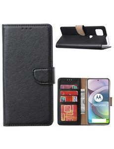 Ntech Moto G10 Hoesje Book case / Moto G20 Hoesje / Moto G30 Hoesje Portemonnee Book Case - Kaarthouder & Magneetlipje met Pasjeshouder - Zwart