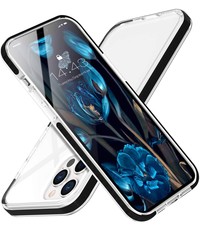 Ntech iPhone 13 Pro Max Hoesje silicone cover Transparent met Bumper Cover zwart