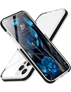 Ntech iPhone 13 Pro Max Hoesje silicone cover Transparent met Bumper Cover zwart