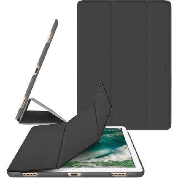 Merkloos iPad hoes 2017 / iPad hoes 2018 iPad hoes (9.7 inch) - Tri-Fold Book Case - zwart- magnetisch - automatisch aan/uit - iPad cover 9.7 inch - ipad 2017 hoes - ipad 2018 hoes