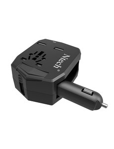 Ntech Reisstekker italie , UK , Amerika (USA), Universele Wereldstekker met 2 USB Poorten en Autolader - 2.5 A Internationale  Reisstekker Wereld naar Europavoor 150+ landen -  Australië - Azië - Zuid Amerika - Afrika – Reis Adapter en Oplader – Zwart