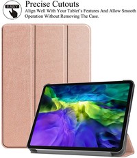 Ntech iPad Pro Hoes - iPad Pro 2021 Hoes - iPad Pro Hoes 2020 Rosegoud - 11 Inch - iPad Pro 2020 Hoes - Hoes iPad Pro 2021 smart cover Trifold