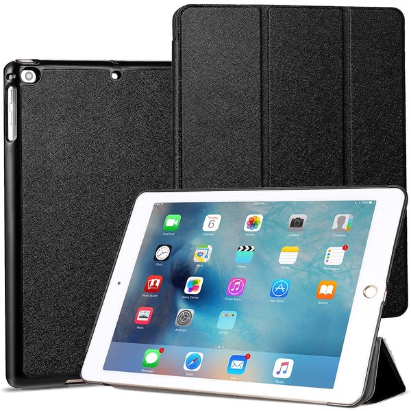 Ntech Hoes geschikt voor iPad Air / Air 2 - Trifold Tablet hoes Zwart - Smart Cover - Hoes geschikt voor iPad Air 2 smart cover - Hoes geschikt voor iPad air - Hoes geschikt voor iPad - BookcaseHoes geschikt voor iPad Air / Air 2 9.7 inch