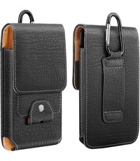 Ntech Riem Holster Hoesje - Luxe Universeel Telefoonhoesje vertical Holster 5.5 Samsung A52 / A52s / A72 / A02s / A12 / A42 / A02s / A51 / A50 / A70 / A71 / A21s / Zwart