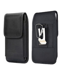 Ntech Riem Holster Hoesje - Phone Pouch hoesje vertical Nylon Holster 4.7 Apple iPhone 13 / 13 Pro / 12 Pro / 12 / 11 / XR Zwart