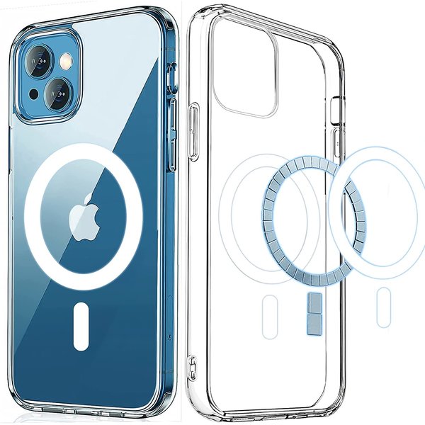 Ntech  Hoesje Geschikt voor iPhone 13 hoesje - Doorzichtig Hoesje Geschikt voor iPhone 13 hoesje met Oplaadfunctie - draadloze met Oplaadfunctie oplader- Hoesje Geschikt voor iPhone 13 Transparant hoesje met Oplaadfunctie