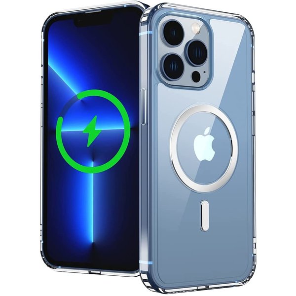 Ntech  Hoesje Geschikt voor iPhone 13 Pro hoesje - Doorzichtig Hoesje Geschikt voor iPhone 13 Pro hoesje met Oplaadfunctie - draadloze met Oplaadfunctie oplader- Hoesje Geschikt voor iPhone 13 Pro Transparant hoesje met Oplaadfunctie