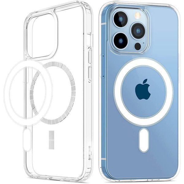 Ntech  Hoesje Geschikt voor iPhone 13 Pro Max hoesje - Doorzichtig Hoesje Geschikt voor iPhone 13 Pro Max hoesje met Oplaadfunctie - draadloze met Oplaadfunctie oplader- Hoesje Geschikt voor iPhone 13 Pro Max Transparant hoesje met Oplaadfunctie