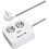 Durata Durata - Bureaulader - 2 USB A - 1 USB C - 2 Stopcontact - 3 in 1 - Stekkerdoos - Telefoonlader - Thuis adapter - Wit
