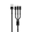 Ntech 3 in 1 oplaadkabel - USB Kabel A - micro usb - USB C Kabel - Zwart