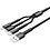 Ntech 3 in 1 oplaadkabel - USB Kabel A - micro usb - USB C Kabel - Zwart