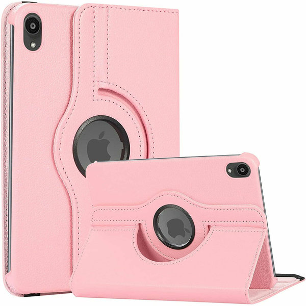 Ntech Hoes geschikt voor iPad Mini 6 / iPad mini 2021 Licht Rose - Hoes geschikt voor iPad Mini 6 cover - Hoes geschikt voor iPad Mini 6 - Hoes geschikt voor iPad Mini 6 hoesje - Hoes geschikt voor iPad mini 6 case - 360° draaibare Hoes Kunstleer