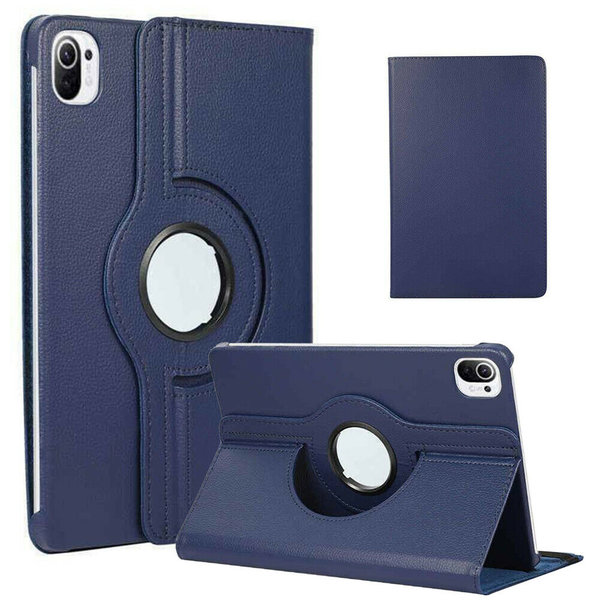 Ntech Hoesje geschikt voor Xiaomi Mi Pad 5 Hoes - Mi Pad 5 Pro hoes Donker Blauw - Mi Pad 5 case - 360° draaibare Hoes Kunstleer - Hoes Xiaomi Mi Pad 5 - Mi Pad 5 Pro case