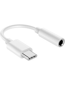 Ntech usb c aux - aux naar usb c - Wit - usb c jack - usb c naar jack - USB C Male naar 3.5mm Aux Jack -  met roeping  - muziek - phone calling - Samsung Audio Jack voor  S20 / S20 Plus / S20 Ultra / S21 / S21 Plus / S21 Ultra - Ntech