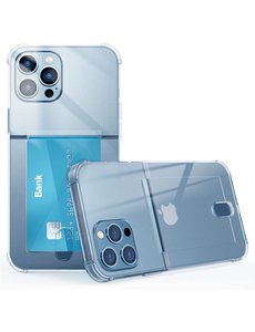 Ntech iPhone 11 Pro Max hoesje transparant - Shock case met pasjeshouder iPhone 11 Pro Max  - iPhone 11 Pro Max hoesje met pasjeshouder