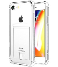 Ntech iPhone SE 2022 hoesje /iPhone SE 2020 Hoesje / iPhone 8 hoesje / 7 hoesje transparant - Shock case met pasjeshouder hoesje met pasjeshouder