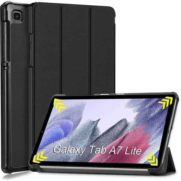 Ntech Hoesje Geschikt Voor Samsung Galaxy Tab A7 lite hoes Bookcase Zwart - Hoes Hoesje Geschikt Voor Samsung Galaxy Tab A7 lite hoesje Smart cover