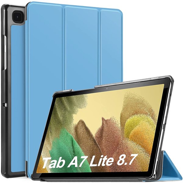 Ntech Hoesje Geschikt Voor Samsung Galaxy Tab A7 lite hoes Bookcase Licht Blauw - Hoes Hoesje Geschikt Voor Samsung Galaxy Tab A7 lite hoesje Smart cover
