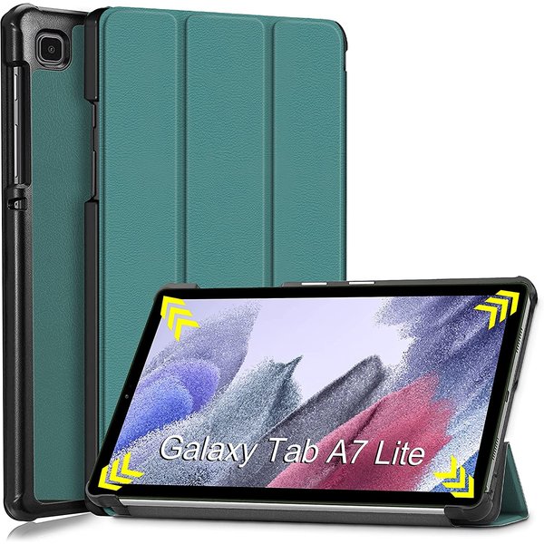 Ntech Hoesje Geschikt Voor Samsung Galaxy Tab A7 lite hoes Bookcase Donker Groen - Hoes Hoesje Geschikt Voor Samsung Galaxy Tab A7 lite hoesje Smart cover