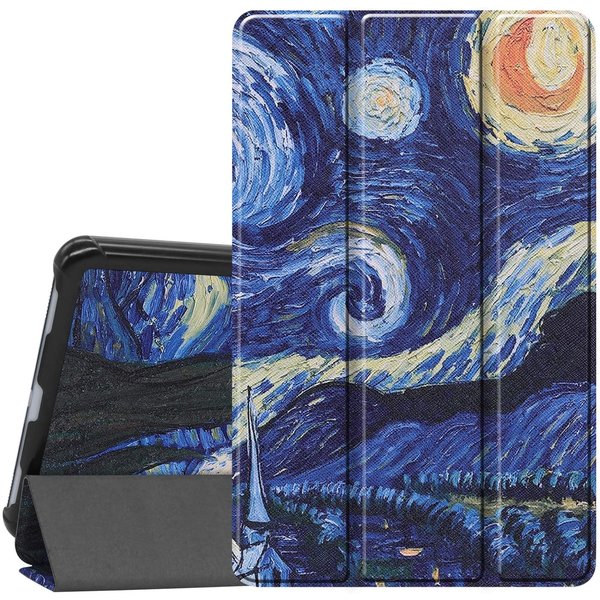 Ntech Hoesje Geschikt Voor Samsung Galaxy Tab A7 lite hoes Bookcase Sterrennacht Print - Hoes Hoesje Geschikt Voor Samsung Galaxy Tab A7 lite hoesje Smart cover