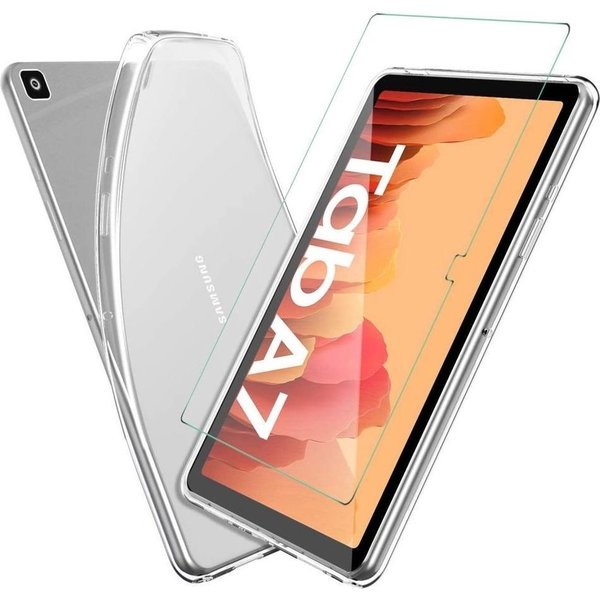Merkloos Samsung Galaxy Tab A7 Hoes - (2020/2022) - TPU met Screenprotector Transparant