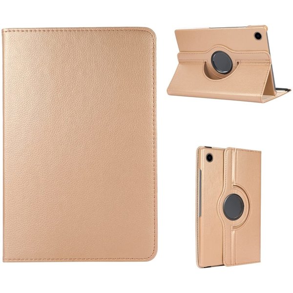 Ntech Hoes Geschikt voor Samsung Galaxy Tab A8 (2021) hoes - Hoes Geschikt voor Samsung Galaxy Tab A8 (10.5 inch) 2021 draaibare hoes - Goud