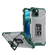 Ntech iPhone 13 hoesje transparent rugged case Groen