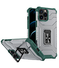 Ntech iPhone 13 Pro Max hoesje transparent rugged case  Groen