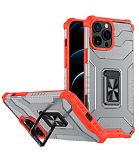 Ntech iPhone 13 Pro Max hoesje transparent rugged case  Rood