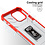 Ntech Hoesje Geschikt voor iPhone 13 Pro Max transparent rugged case Met Ringhouder – Rood