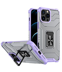 Ntech iPhone 13 Pro Max hoesje transparent rugged case  Paars