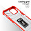 Ntech Hoesje Geschikt voor iPhone 13 Mini transparent rugged case Met Ringhouder – Rood