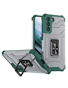 Ntech Samsung Galaxy S21 Ultra hoesje transparent rugged case Groen