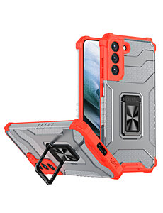 Ntech Samsung Galaxy S21 Ultra hoesje transparent rugged case Rood