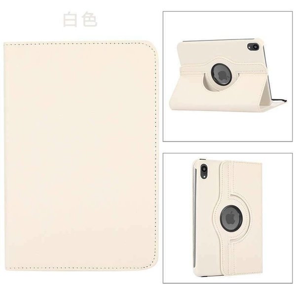 Ntech Hoes geschikt voor iPad Mini 6 / iPad mini 2021 Wit - Hoes geschikt voor iPad Mini 6 cover - Hoes geschikt voor iPad Mini 6 - Hoes geschikt voor iPad Mini 6 hoesje - Hoes geschikt voor iPad mini 6 case - 360° draaibare Hoes Kunstleer