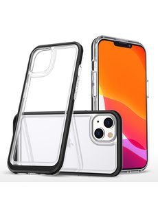 Ntech iPhone 13 Pro hoesje transparant met bumper Zwart