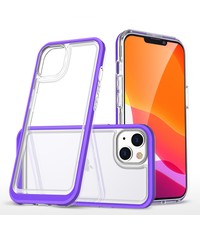Ntech iPhone 13 Pro hoesje transparant met bumper Paars