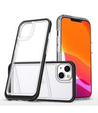 Ntech iPhone 13 Mini hoesje transparant met bumper Zwart