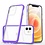 Ntech  Hoesje Geschikt voor iPhone 12 Mini hoesje transparant met bumper Paars - Ultra Hybrid Hoesje Geschikt voor iPhone 12 Mini case